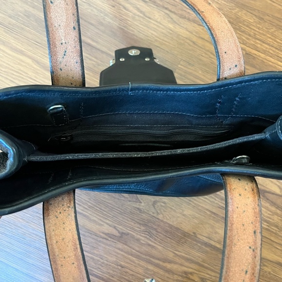 Brighton Black Leather Tote with Iconic Heart Charm - Picture 7 of 8